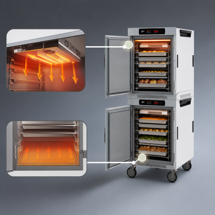 Product image #5 for Metro HotBlox™ Wide 16-Pan Dual-Cavity Mobile Insulated Holding Cabinet with Digital Touchscreen and Solid Door