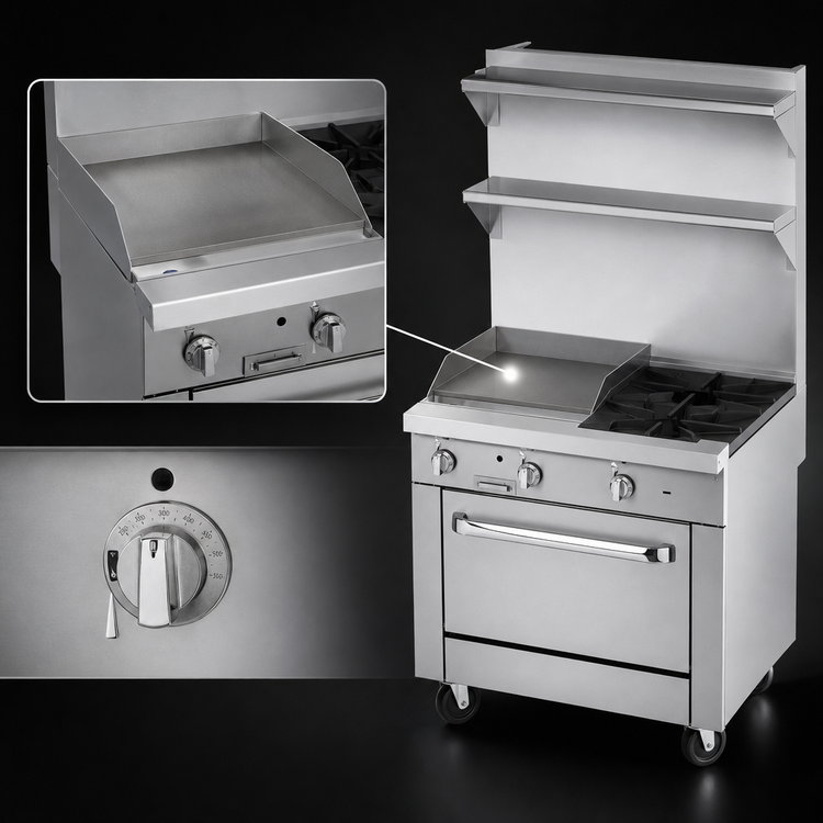 Product image #4 for Southbend Platinum 36-Inch Heavy-Duty Gas Range with 2 Open Burners, 24-Inch Griddle, and Convection Oven