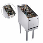 Thumbnail image #4 for Krowne Royal Series KR24-12RD-LC Freestanding Underbar Liquor Bottle Display, 4-Step, 12-Bottle, Stainless Steel, Locking Cover