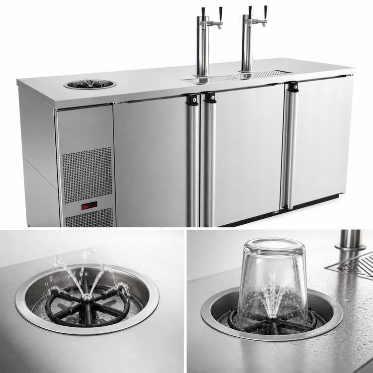 Product image #4 for Pro-Line E-Series Three-Section Direct Draw Draft Beer Cooler, Stainless Steel, 80-Inch, 4 Half-Keg Capacity