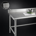 Thumbnail image #4 for Eagle Group Spec-Master T24144STE-BS 144" x 24" Stainless Steel Work Table with 4-1/2" Backsplash, 14-Gauge 300 Series Top