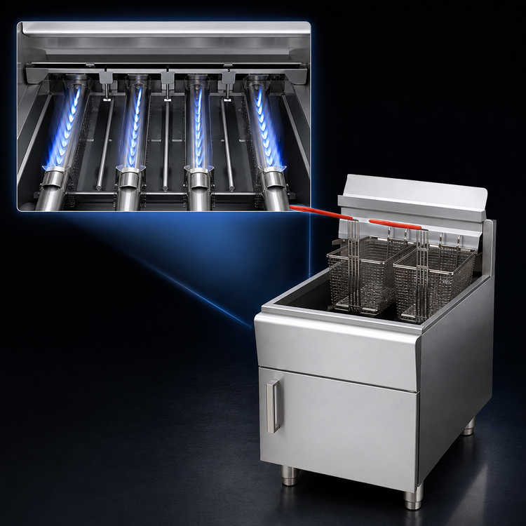 Product image #4 for RedHots Countertop Liquid Propane Gas Fryer with Single Fry Pot, 30 lb. Fat Capacity