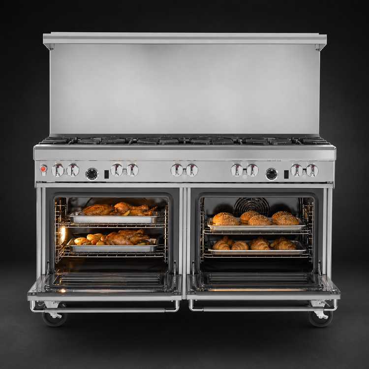 Product image #4 for Southbend Ultimate 60-Inch Commercial Gas Restaurant Range with 9 Open Burners, Standard Oven and Convection Oven