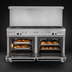 Thumbnail image #4 for Southbend Ultimate 60-Inch Commercial Gas Restaurant Range with 9 Open Burners, Standard Oven and Convection Oven