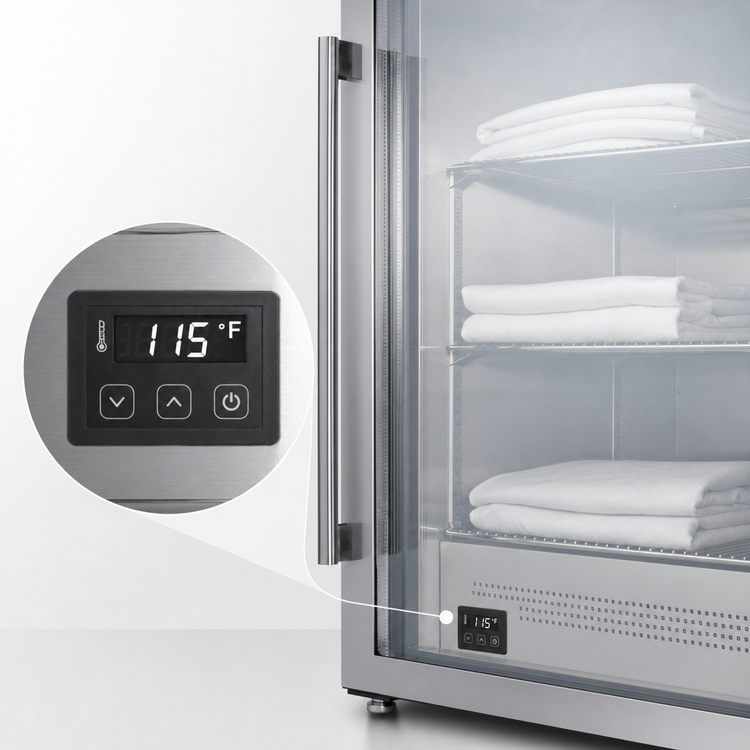 Product image #5 for Accucold 24 Inch Undercounter Heated Blanket Warmer Cabinet with Glass Door