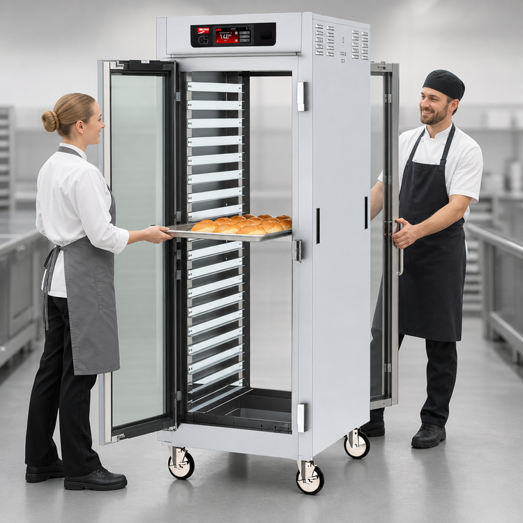 Product image #4 for Metro C5 8 Series Full-Height Pass-Thru Heated Holding Cabinet with Glass Doors and Lip-Load Slides