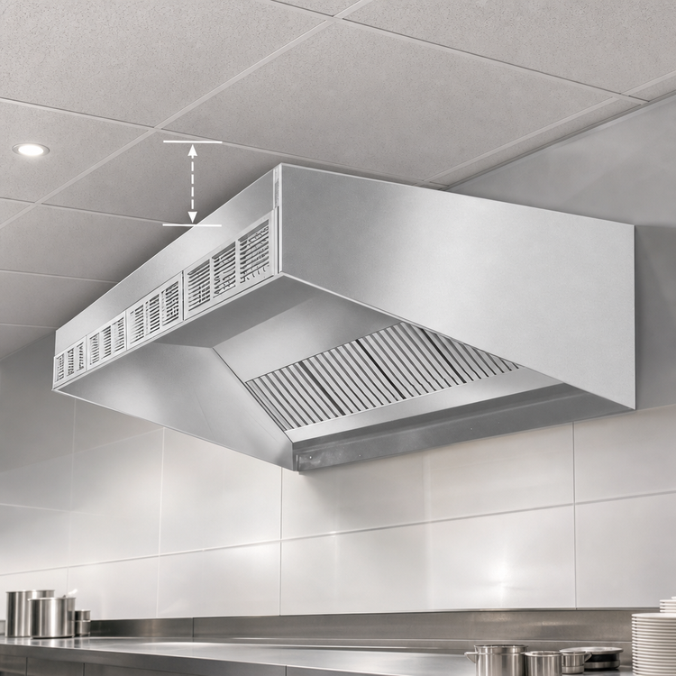 Product image #4 for SpecAir HESFA96-60 60"W Wall Type Front Discharge Make-Up Air Exhaust Hood