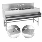 Thumbnail image #4 for Eagle Group Spec-Bar B7-3-LR-19 3-Compartment Underbar Sink with Left and Right Drainboards, 84W x 19D x 37H, 304 Stainless Steel