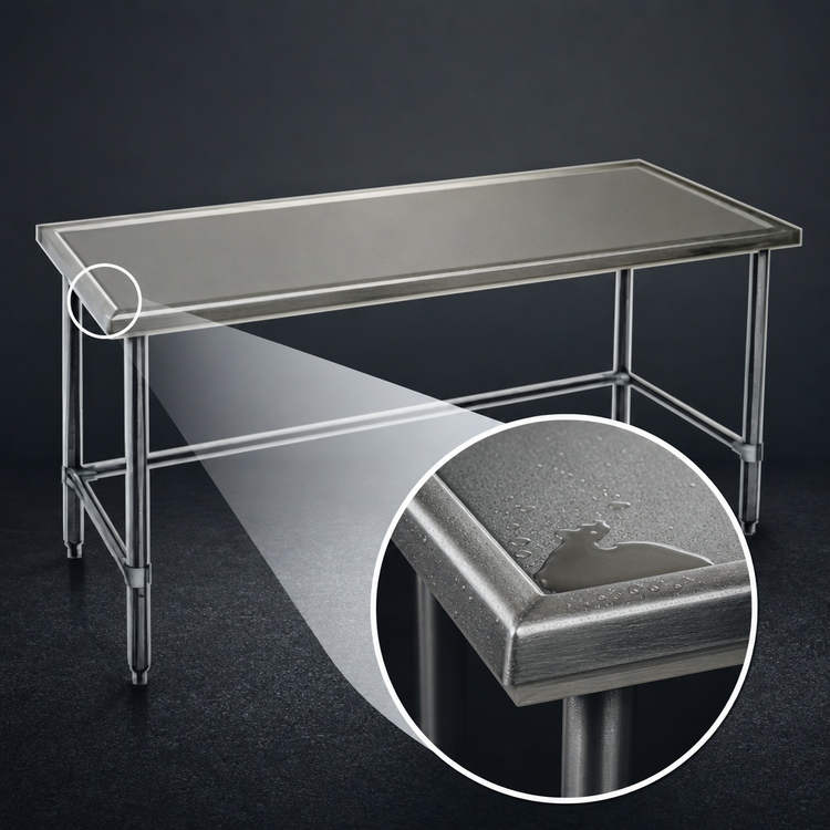 Product image #4 for Spec-Master Marine Series Stainless Steel Work Table with Marine Edge, 108 x 36 Inches