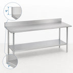 Thumbnail image #4 for Duke Manufacturing 316-24108-5R 108-Inch Stainless Steel Underbar Work Table with 5-Inch Riser, Bullnose Edge and Galvanized Undershelf