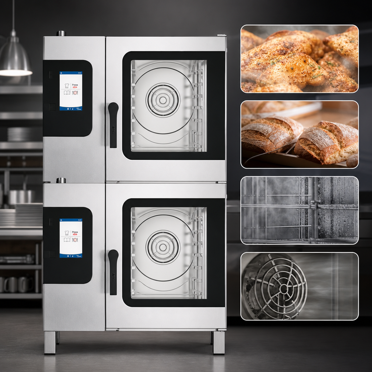 Product image #5 for Convotherm K12 Maxx Pro Double Stacked Electric Boilerless Combi Oven/Steamer Package (6 & 10 Half-Size Sheet Pan Capacity)