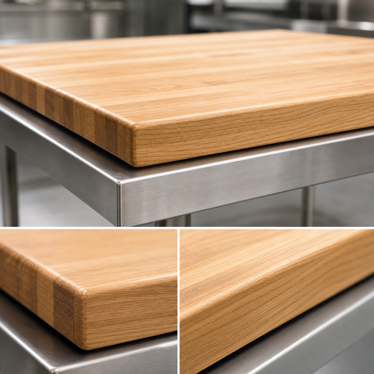 Product image #4 for John Boos Appalachian Blended Edge Grain Oak Island Countertop, 42 x 27 x 1-1/2 Inch, Varnique Finish