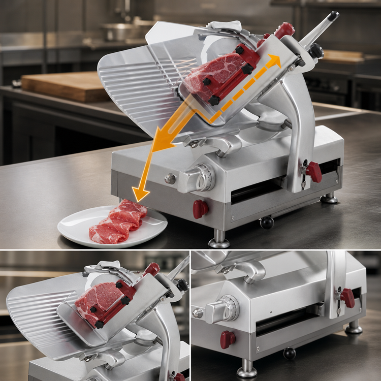Product image #4 for Trento Commercial Automatic Gear-Driven 13-Inch Meat Slicer, 2/3 HP, 120V