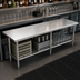 Thumbnail image #4 for Sapphire Manufacturing 108-Inch x 24-Inch 18-Gauge 400-Series Stainless Steel Underbar Work Table