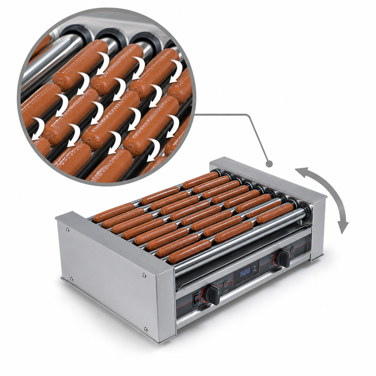 Product image #4 for Nemco Roll-A-Grill 50 Hot Dog Roller Grill with Digital Temperature Readout