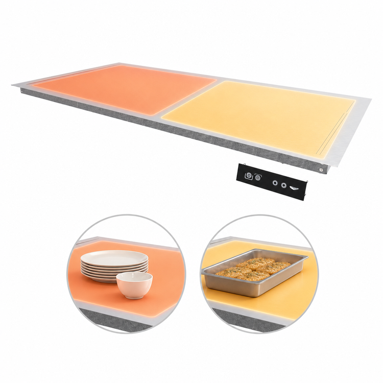 Product image #4 for Vollrath FC-4HS-72120-SSF 74-Inch Flush Mount Drop-In Heated Shelf with Dual Warming Zones
