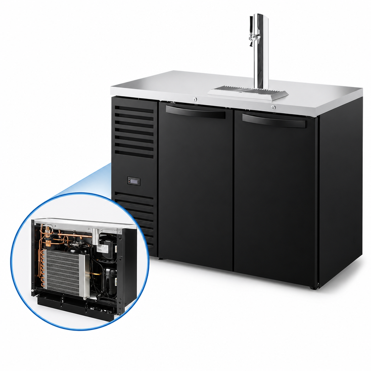 Product image #4 for True Premier Bar 48-Inch Two-Section Refrigerated Draft Bar Cooler, Flat Top