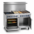 Thumbnail image #4 for Imperial Pro Series 48-Inch Commercial Gas Restaurant Range with 2 Open Burners, 36-Inch Griddle, Standard Oven, and Open Cabinet Base