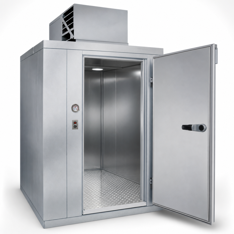 Product image #4 for Polar-Pak Indoor Walk-In Freezer with Floor, Top-Mounted Self-Contained Refrigeration, 7' 9" x 7' 9" Nominal