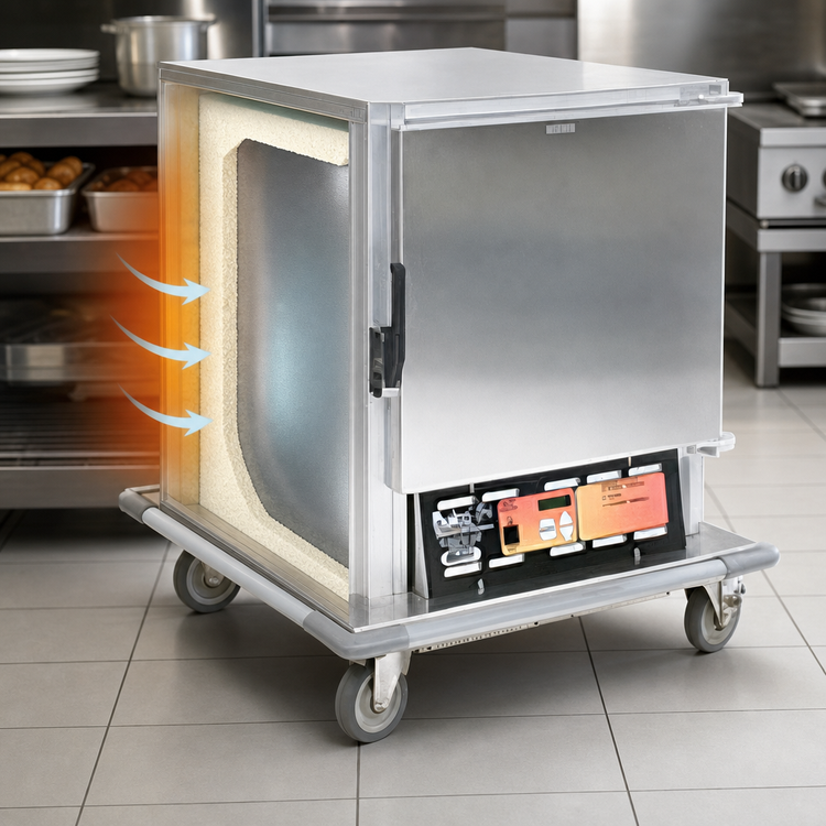Product image #4 for Panco Narrow Half-Size Heated Holding Cabinet with Solid Door and Wire Universal Slides