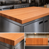 Thumbnail image #4 for Boos Block American Cherry Edge Grain Kitchen Countertop, 72 x 36 x 2-1/4 Inch, Varnique Finish