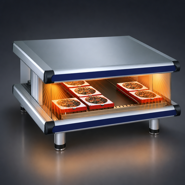 Product image #4 for Hatco Glo-Ray Designer Slant Countertop Single-Shelf Hot Food Display Warmer, 60.25 Inches