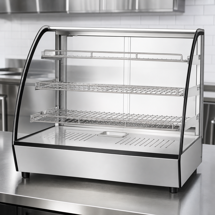 Product image #4 for Atosa CHDC-44 Countertop Curved Front Glass Heated Display Case, 4.4 Cu. Ft., 115V