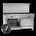 Thumbnail image #4 for Southbend Ultimate 60-Inch Gas Restaurant Range with 4 Star/Sauté Burners, 4 Pyromax Burners, Convection Oven, and Cabinet Base