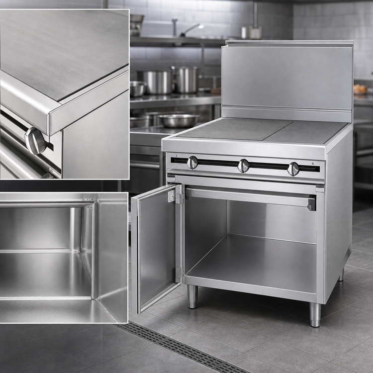 Product image #4 for Titan JTRH-2HT-A 24 Inch Heavy Duty Gas Range with Two Hot Tops and Cabinet Base