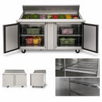 Thumbnail image #4 for Delfield Mega Top 4460NP-12M 60-Inch Two-Section Sandwich/Salad Prep Table Refrigerator with 12-Pan Top