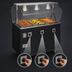Thumbnail image #4 for Vollrath 2-Series 46-Inch 3-Well Portable Hot Food Station with Enclosed Base and Lighted Buffet Breath Guard, Black