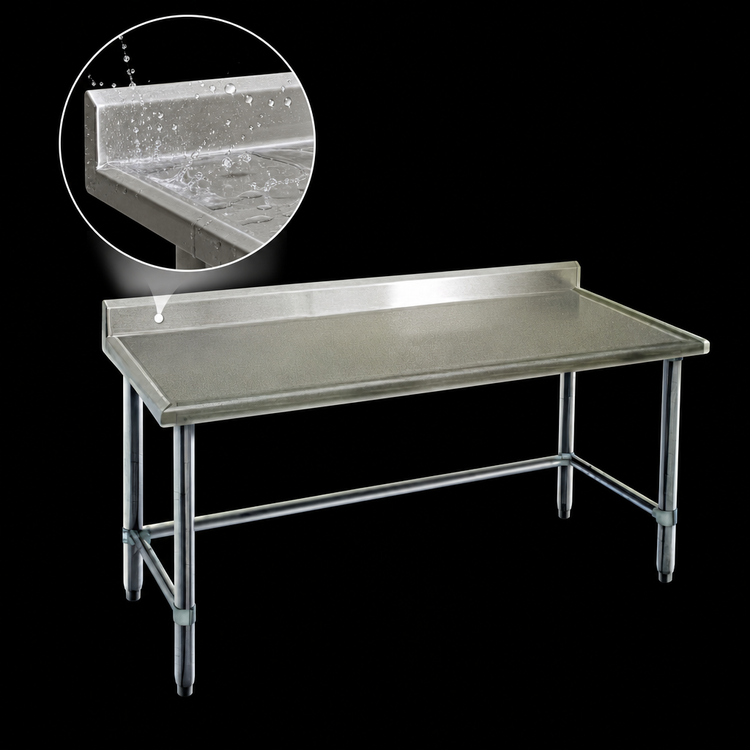 Product image #4 for Eagle Group Spec-Master Marine Series Stainless Steel Work Table with 4-1/2-Inch Backsplash, 84 x 30 Inches
