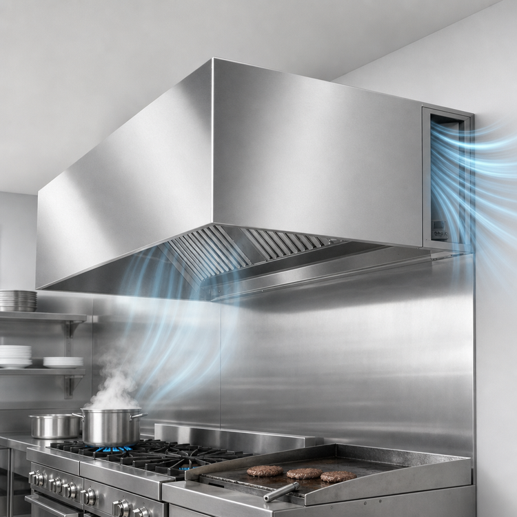 Product image #4 for SpecAir HEIA96-72 72" Wall Type Make-Up Air Compensating Exhaust Hood