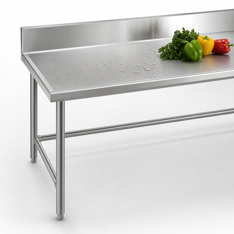 Product image #4 for Eagle Spec-Master Marine Series Stainless Steel Work Table with 4-1/2-Inch Backsplash, 108 x 24 Inches