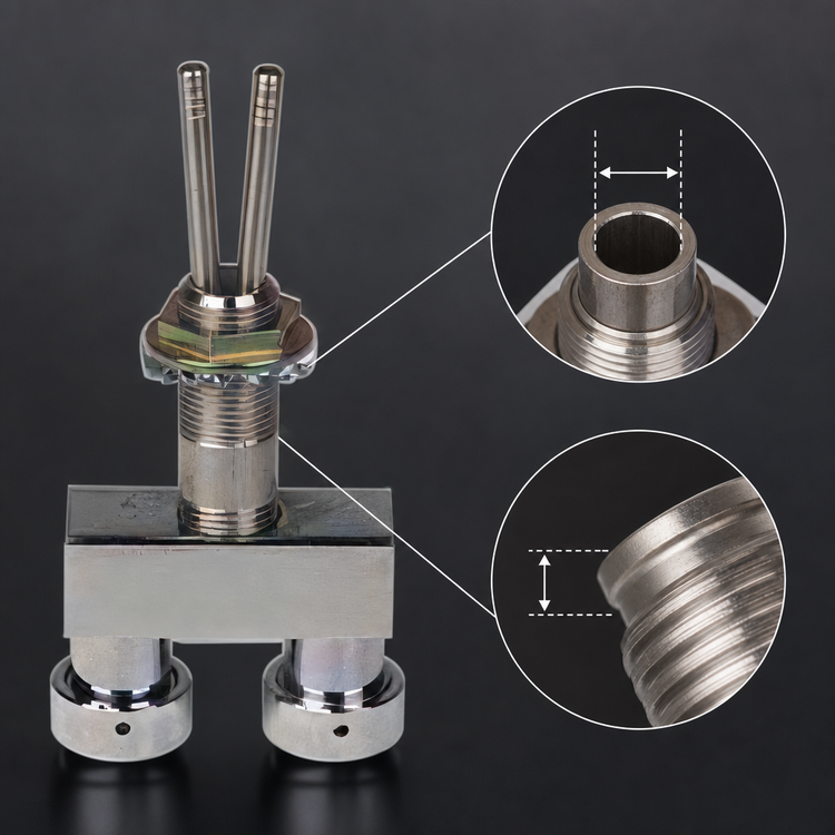 Product image #4 for Dual Tap Beer Faucet Shank, 2 Inch x 3/16 Inch ID