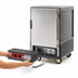 Thumbnail image #4 for Metro C5 3 Series Gray Insulation Armour Half-Height Mobile Heated Holding Cabinet with Solid Door