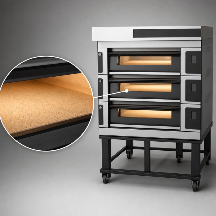 Product image #4 for Moretti Forni S125E 3-Deck Modular Electric Pizza Deck Oven with Stand