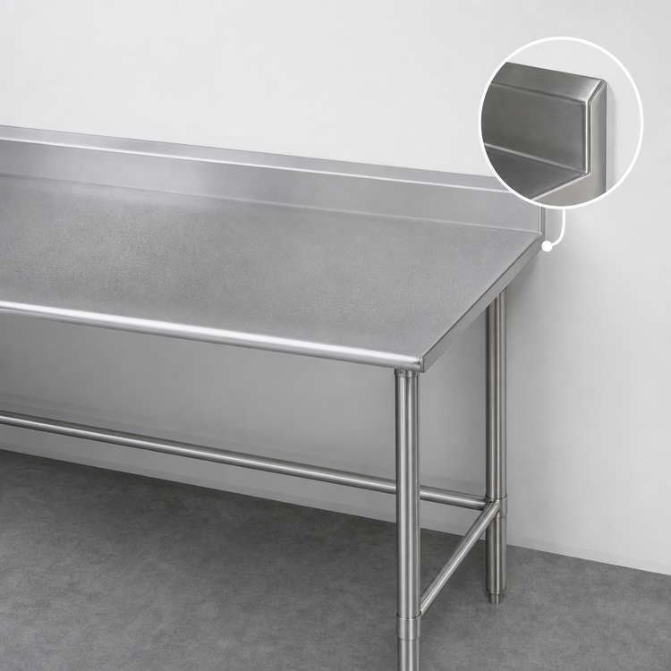 Product image #4 for Eagle Spec-Master 84-Inch x 30-Inch Stainless Steel Work Table with Rear Upturn and Tubular Base
