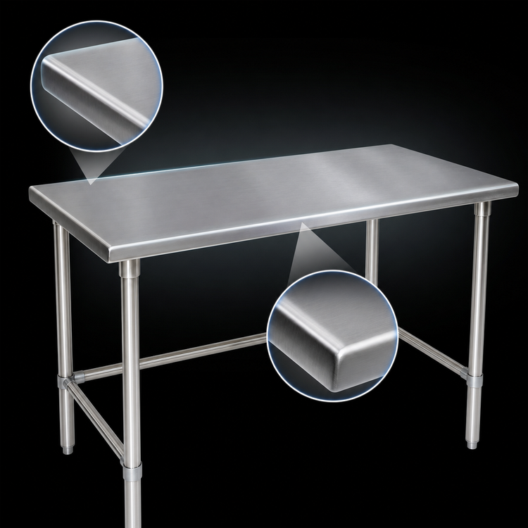 Product image #4 for John Boos Stallion 108-Inch x 30-Inch Stainless Steel Flat-Top Work Table with Galvanized Base