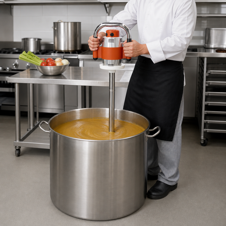 Product image #4 for Dynamic SMX750ES Single-Speed Immersion Blender with 24-Inch Stainless Steel Shaft, Detachable Bell, 60-Gallon Capacity, 115V