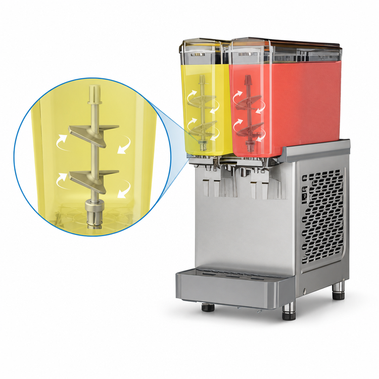 Product image #4 for Crathco Classic Pro Bubbler Mini Twin Pre-Mix Cold Beverage Dispenser, 2 x 2.4-Gallon Bowls