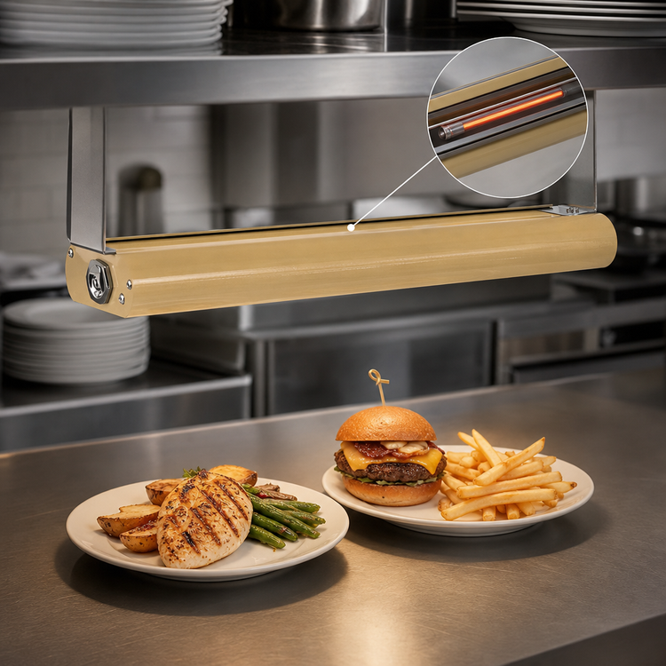 Product image #4 for Vollrath 24-Inch Low Profile Unlighted Heat Strip Lamp with Brass Powder Coat Finish