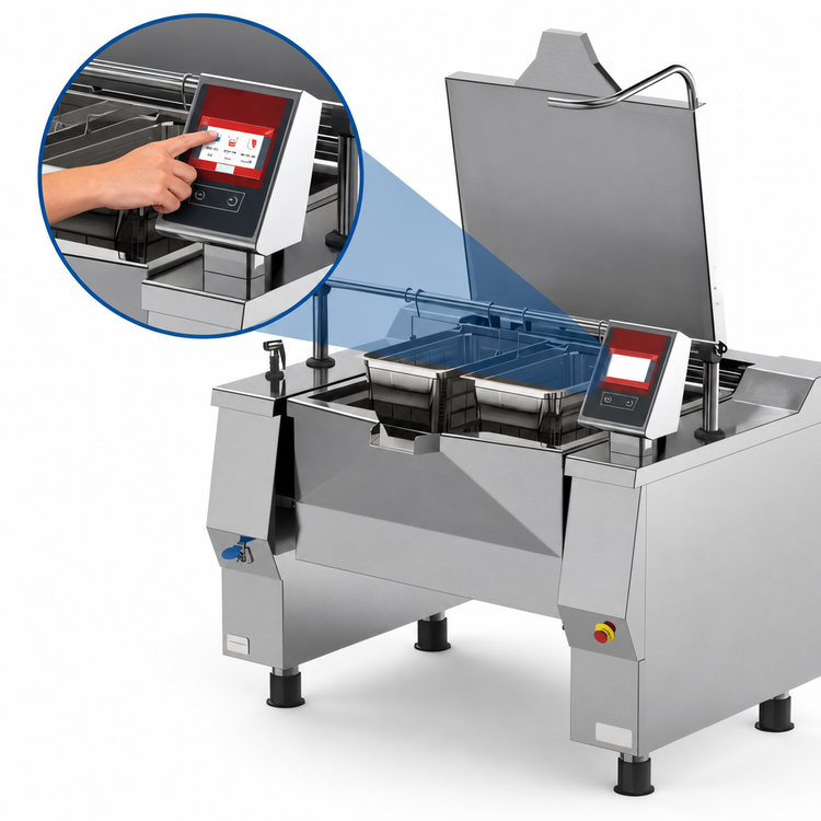 Product image #4 for Betterpan UDBRE058CV1 Electric Tilting Skillet Braising Pan, 48 Gallon, with 7-Inch Touch Screen Controls