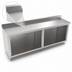 Thumbnail image #4 for John Boos Stainless Steel Cabinet Base Work Table with Open Front, 108 x 36 Inches, 14-Gauge Top, 5-Inch Backsplash