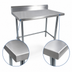 Thumbnail image #4 for BK Resources 84 Inch x 30 Inch Open Base Stainless Steel Work Table with 5 Inch Backsplash