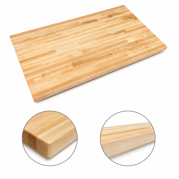 Product image #4 for John Boos Boos Block 60 Inch x 36 Inch Blended Edge Grain Maple Kitchen Countertop with Varnique Finish