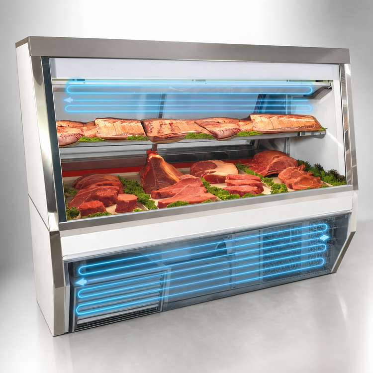 Product image #4 for Howard-McCray 34N Series 96-Inch Self-Contained Double Duty Red Meat Service Case with Straight Glass and LED Lighting