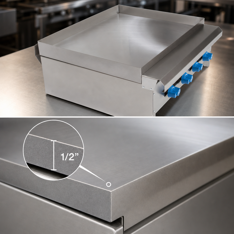 Product image #4 for Comstock-Castle Countertop Gas Potato Pancake Griddle, 48 Inch x 24 Inch Cooking Surface, Manual Controls, 100,000 BTU
