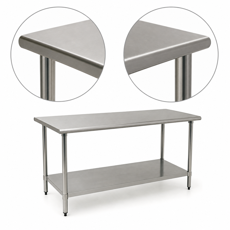 Product image #4 for Eagle Group BlendPort® Budget Series 84" x 24" Flat Top Work Table with Adjustable Stainless Steel Undershelf