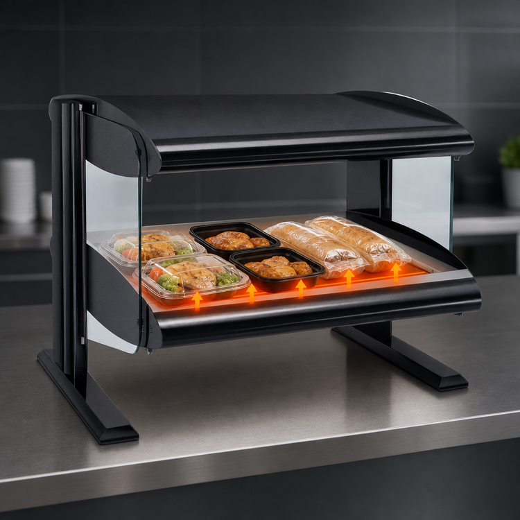 Product image #4 for Hatco Spot On Horizontal Heated Zone Merchandiser Warmer, 28-Inch Countertop, Single Shelf, 2-Zone